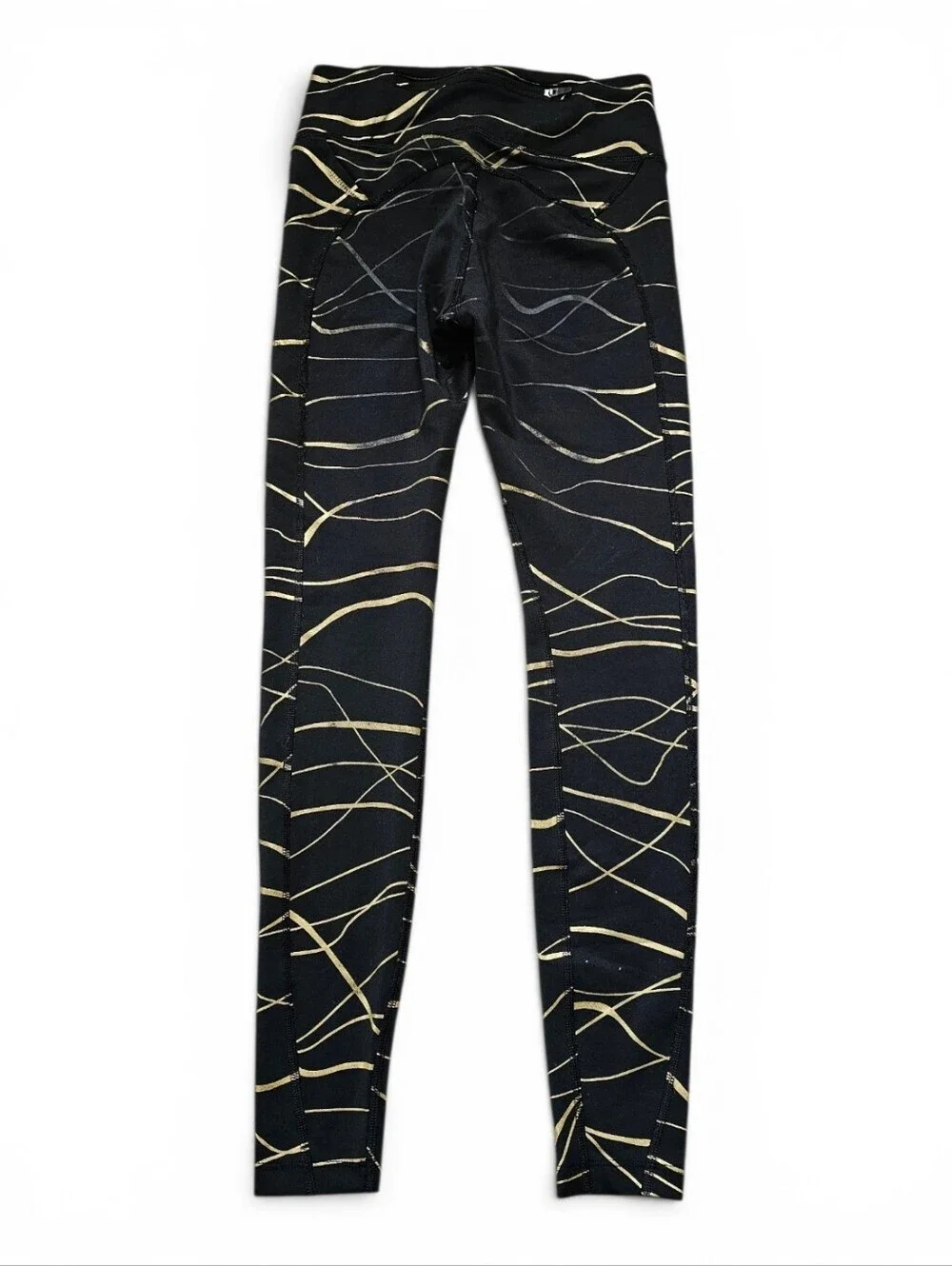 Nike Dri-FIT Running Leggings Black Gold Girls XS